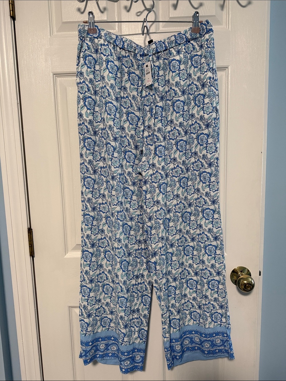Talbots Blue Floral Wide-Leg Women’s Pants
